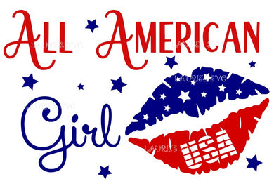 SVG DESIGN - ALL AMERICAN GIRL instant download