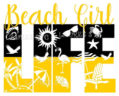 SVG DESIGN - BEACH GIRL LIFE instant download