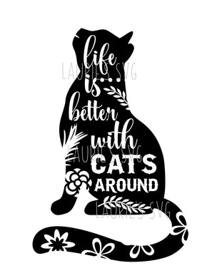SVG DESIGN - LIFE IS BETTER WITH CATS 2 instant download
