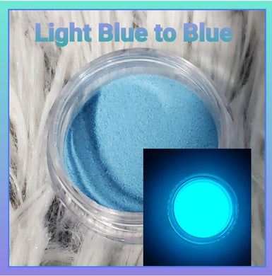 Light Blue to Blue glow powder 5 gram jar