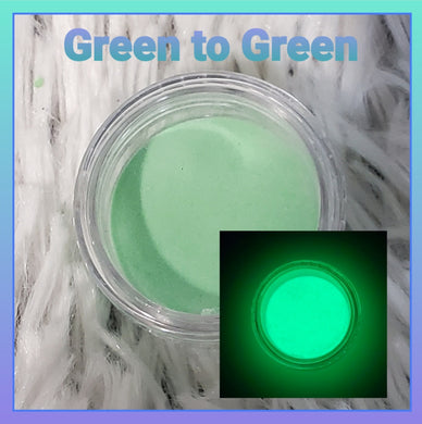 Green to Green Glow powder 5 gram jar