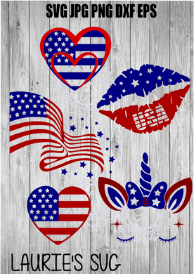 SVG DESIGNS - 5 USA DESIGNS instant download