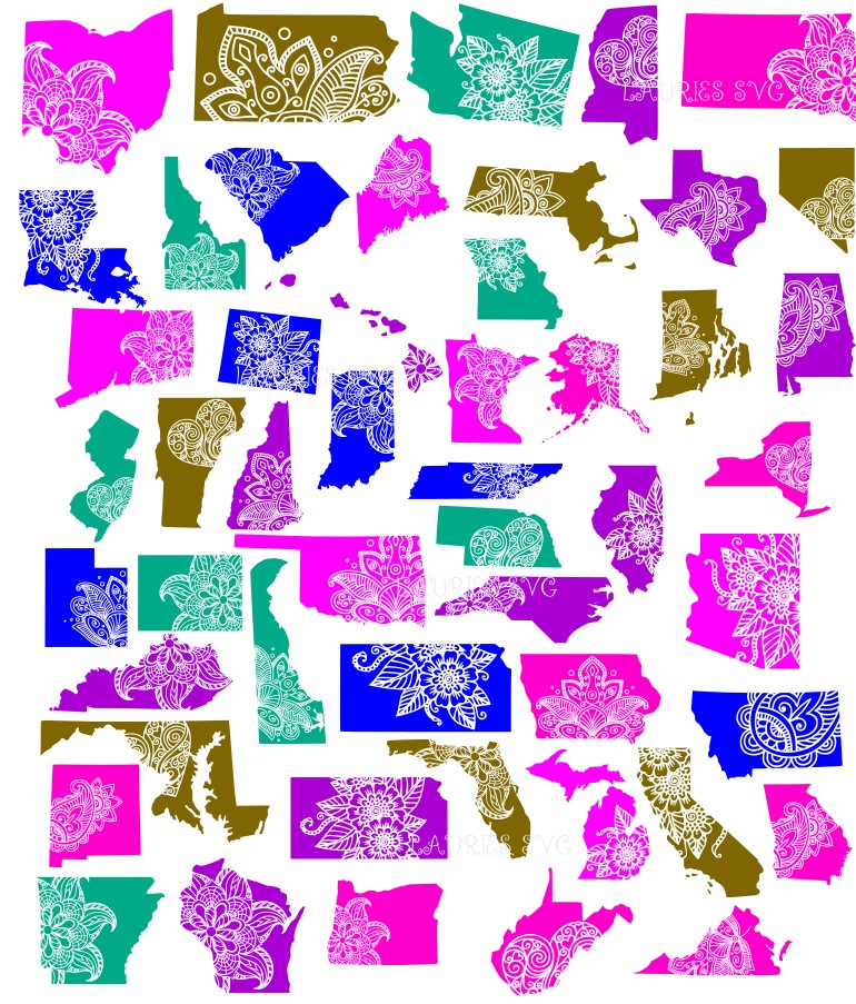 SVG DESIGNS - STATES instant download